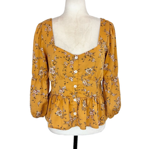 Saltwater Luxe floral smocked blouse